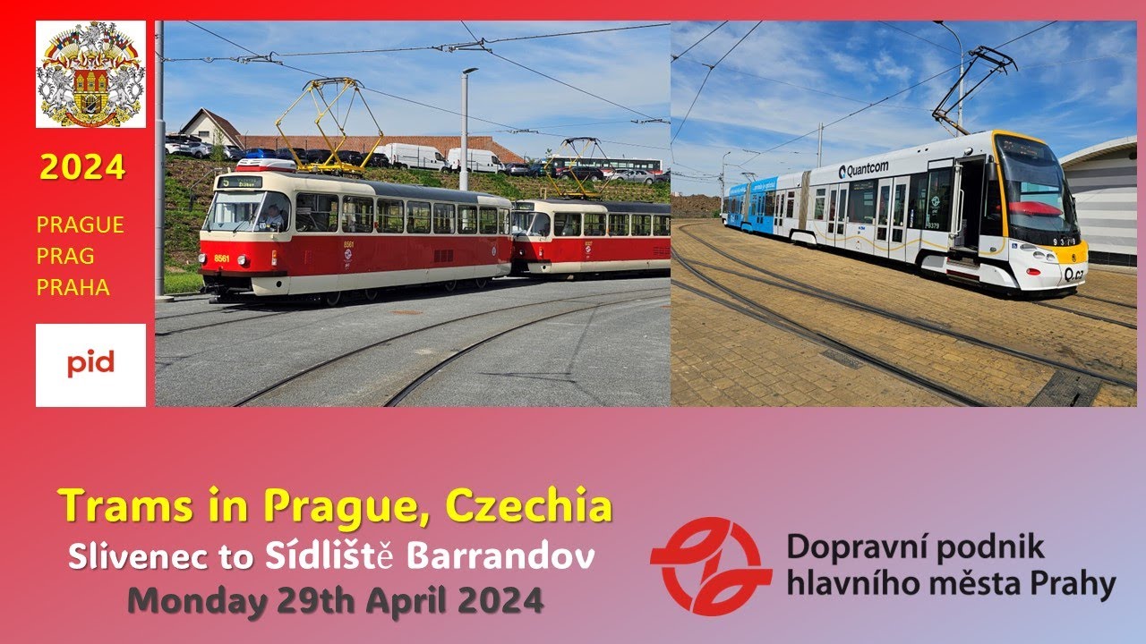 Prague, Czechia: Slivenec to Sidliste Barrandov on Monday 29th April 2024