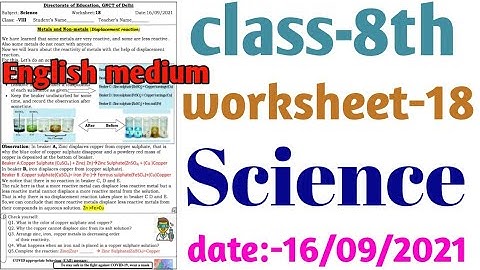 Science worksheet 18 class 8 (16/9/21) English medium/worksheet 18 science class8/class8 science