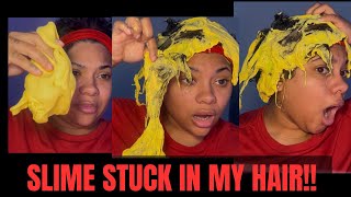 Slime Disaster: Stuck In My Hair, Panic & Regrets #hairfail #slime #hairstyles 