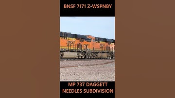 BNSF 7171 WB Z-WSPNBY MP 737 NEEDLES SUB DAGGETT 12-21-2023 #bnsf #railway #automobile