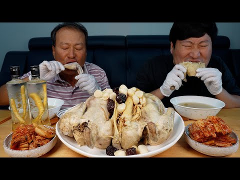 초복을 맞아 가마솥 삼계탕과 <strong>인삼주</strong> 한 잔!! (Samgyetang &amp;amp; Ginseng liquor) 요리&amp;amp;먹방!! - Mukbang eating show