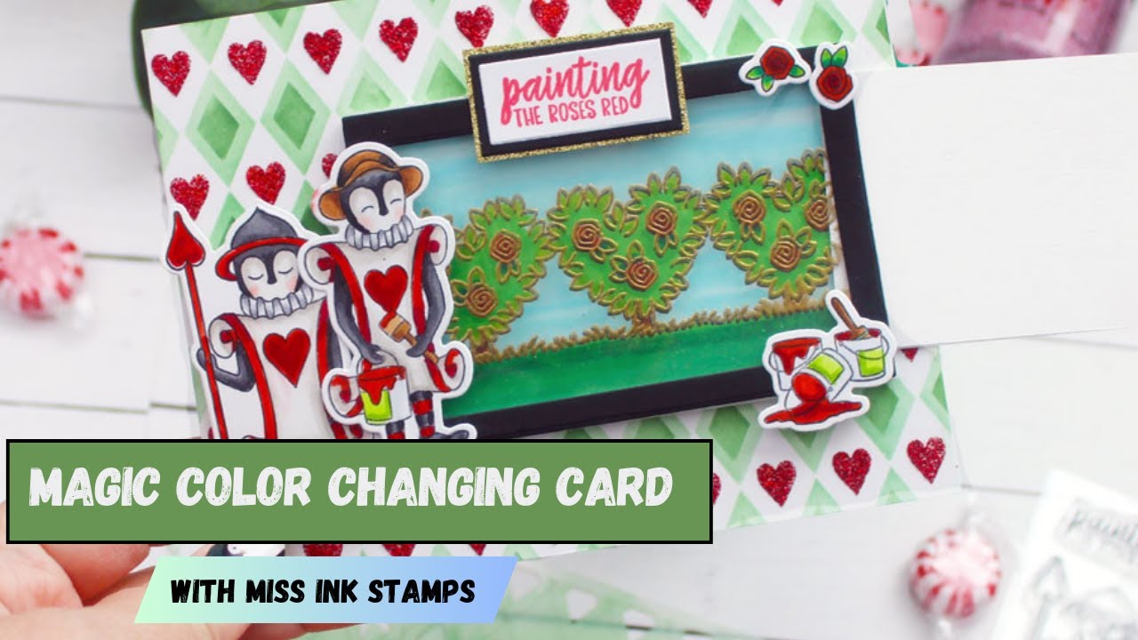 Color Changing Card: White Roses Painted Red! - YouTube
