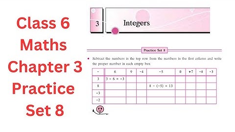 Class 6 Maths | Chapter 3. Integers | Practice set 8 | Maharashtra state board