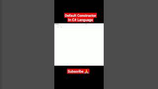 Default Constructor in C# language #Shorts