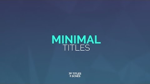 Minimal Titles | After Effects Template | Titles