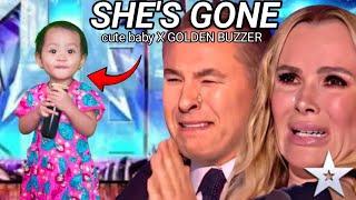 American Got Talent 2023|Cute Baby The best singer sang the song &quot;SHE&#39;S GONE&quot; making the judges cry