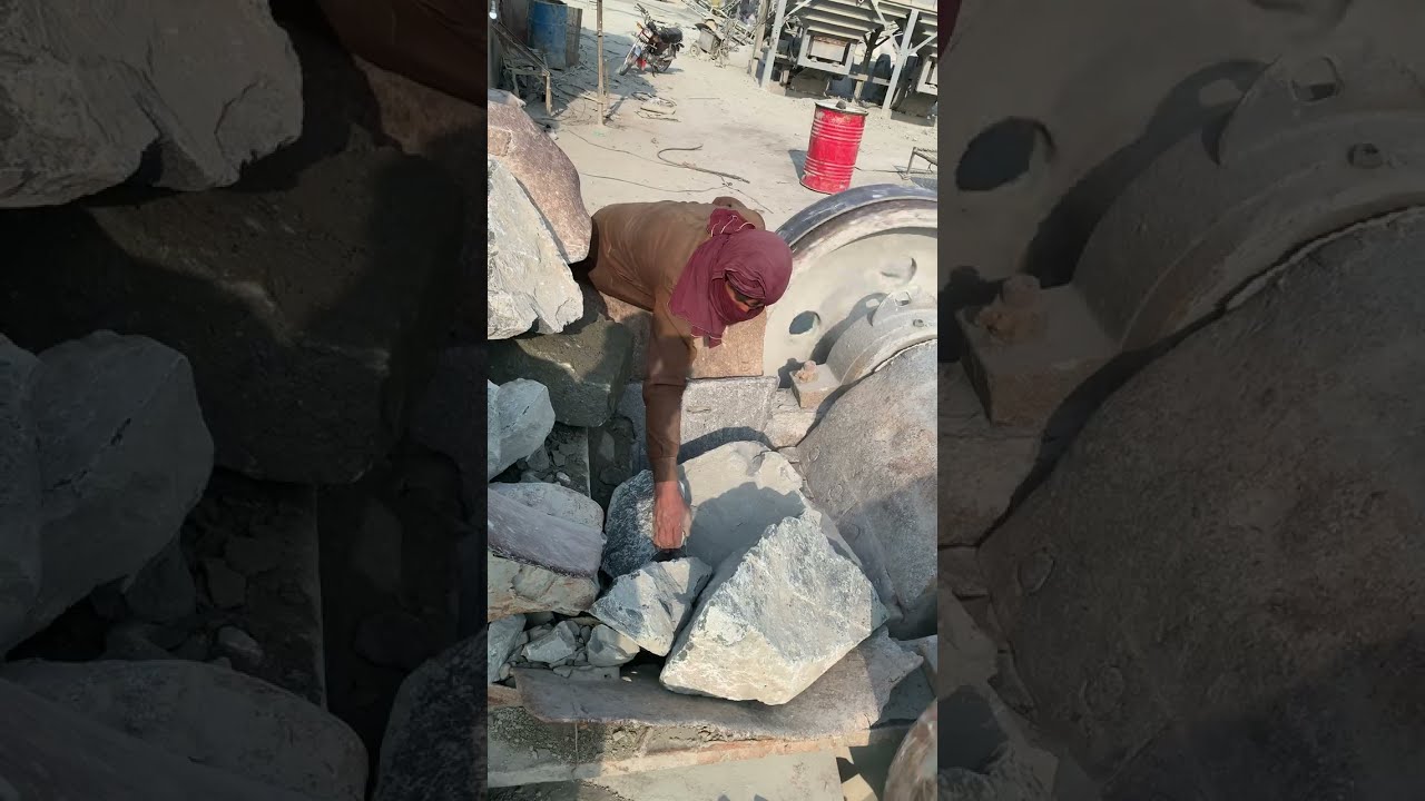 Unstoppable Rock Crusher: Smashing Giant Stones with Brutal Force #stonecrusher