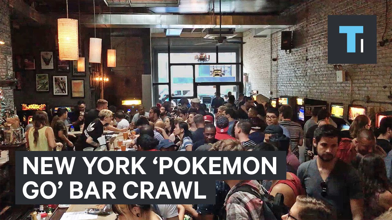 New York 'Pokémon GO' bar crawl - YouTube