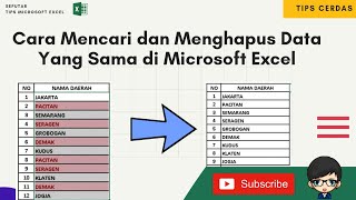 Cara Mencari dan Menghapus Data Yang Sama di Microsoft Excel