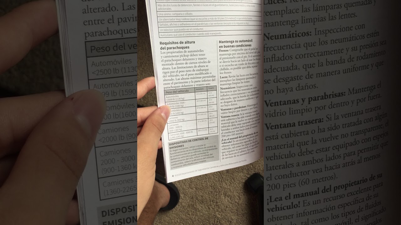 Manual oficial para licencia de conducir de florida (parte 2