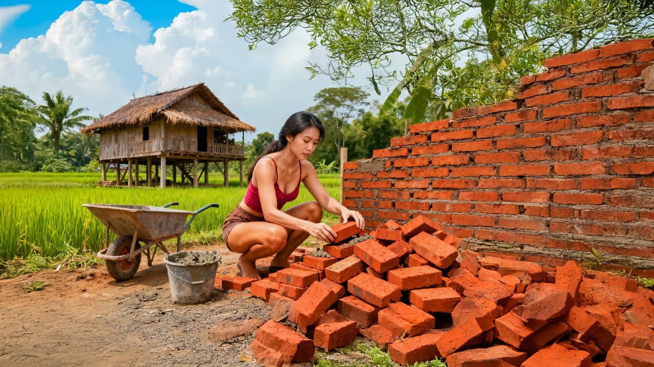 DIY女性が農場への道と門を建設 – 最初から最後までの完全プロセス | Building Queens