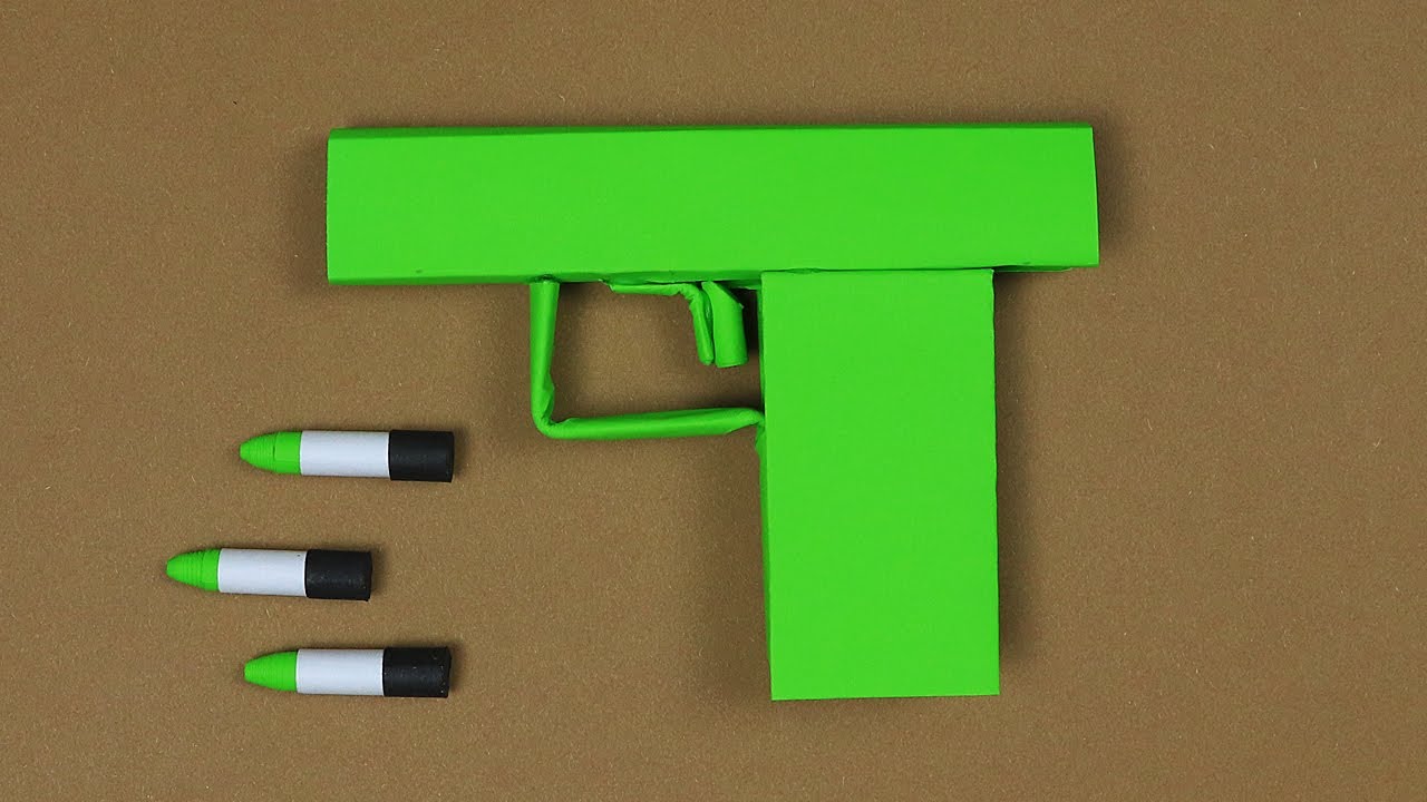 |DIY| How To Make Paper Rock Moss Pistol That Shoot Paper Bullets | By Dr.Origami