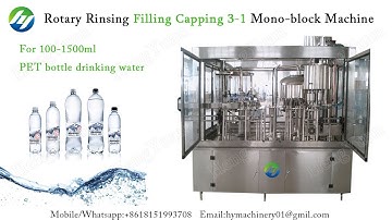Rotary Rinsing Filling Capping 3 1 Mono block Machine for 500ml Pure Water