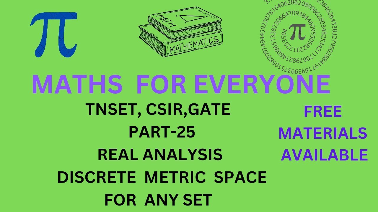 TNSET/ MATHS/CSIR/ REAL ANALYSIS/ DISCRETE  METRIC  SPACE