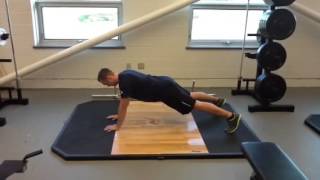 High plank w/ alternating arm reach