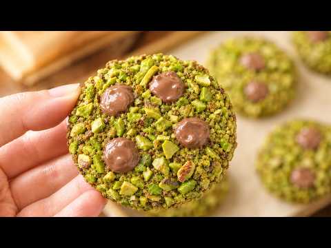 Biscuits Pistache : 2 Ingrédients💚 Sans Farine, Ni Oeufs, Ni Sucre Ajouté