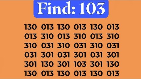 Find: 103 / In 7 Seconds