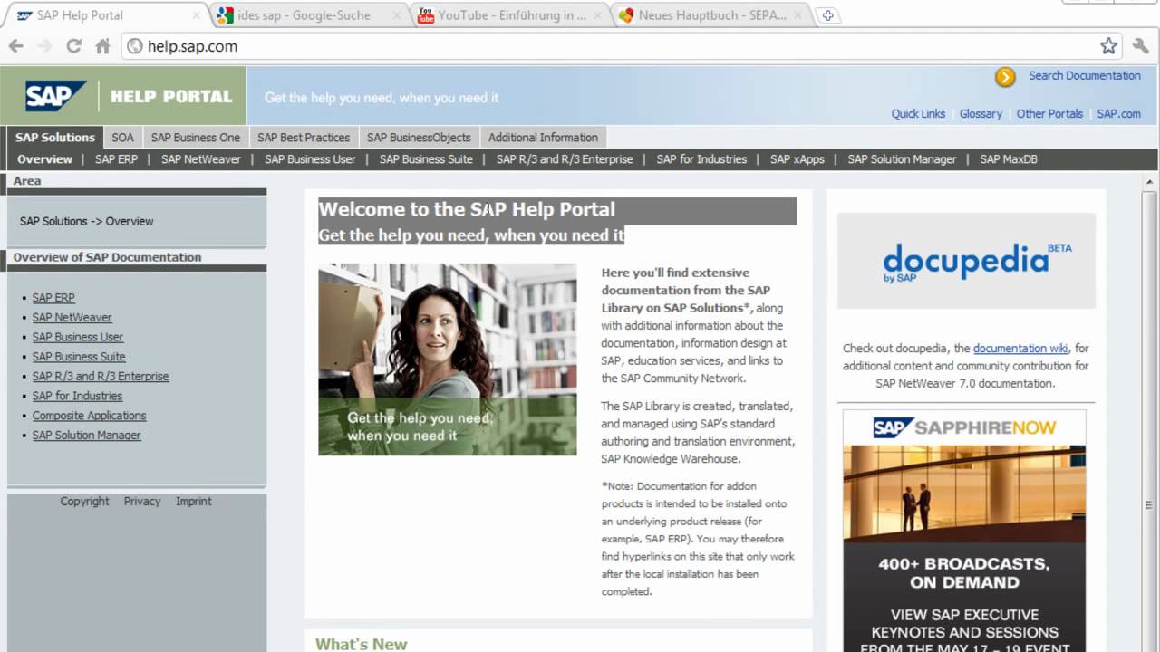 Bericht über SAP-Hilfen und Online-Weiterbildung