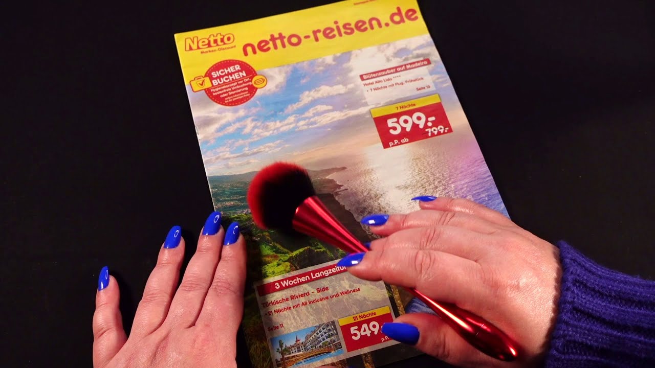 ASMR NETTO Reiseprospekt durchblättern + vorlesen ♡ Flüstern ♡ Paper Sounds ♡ Deutsch