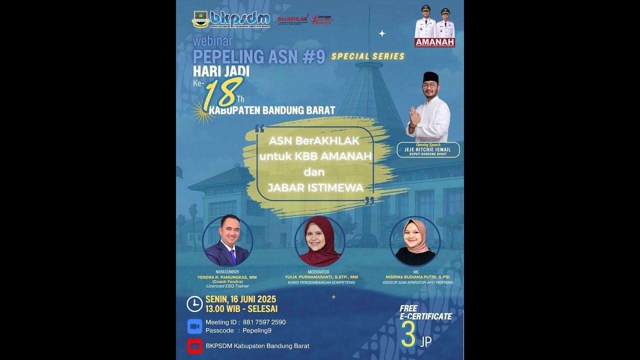 Webinar PEPELING ASN #9 Special Series: Hari Jadi Ke-18 Kabupaten ...