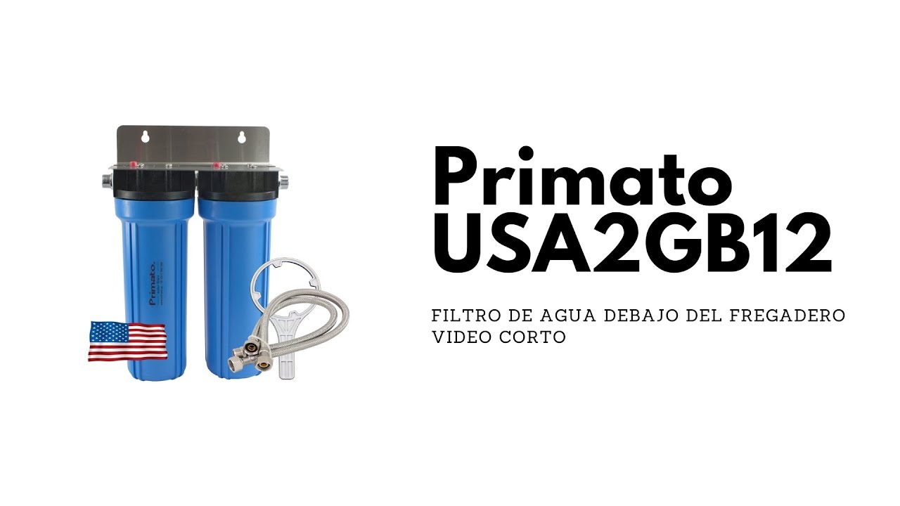 Filtro de agua debajo del fregadero con carbón activado.