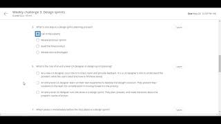 Weekly challenge 3 - Design sprints | Coursera quiz answer | Coursera free| Coursera question answer
