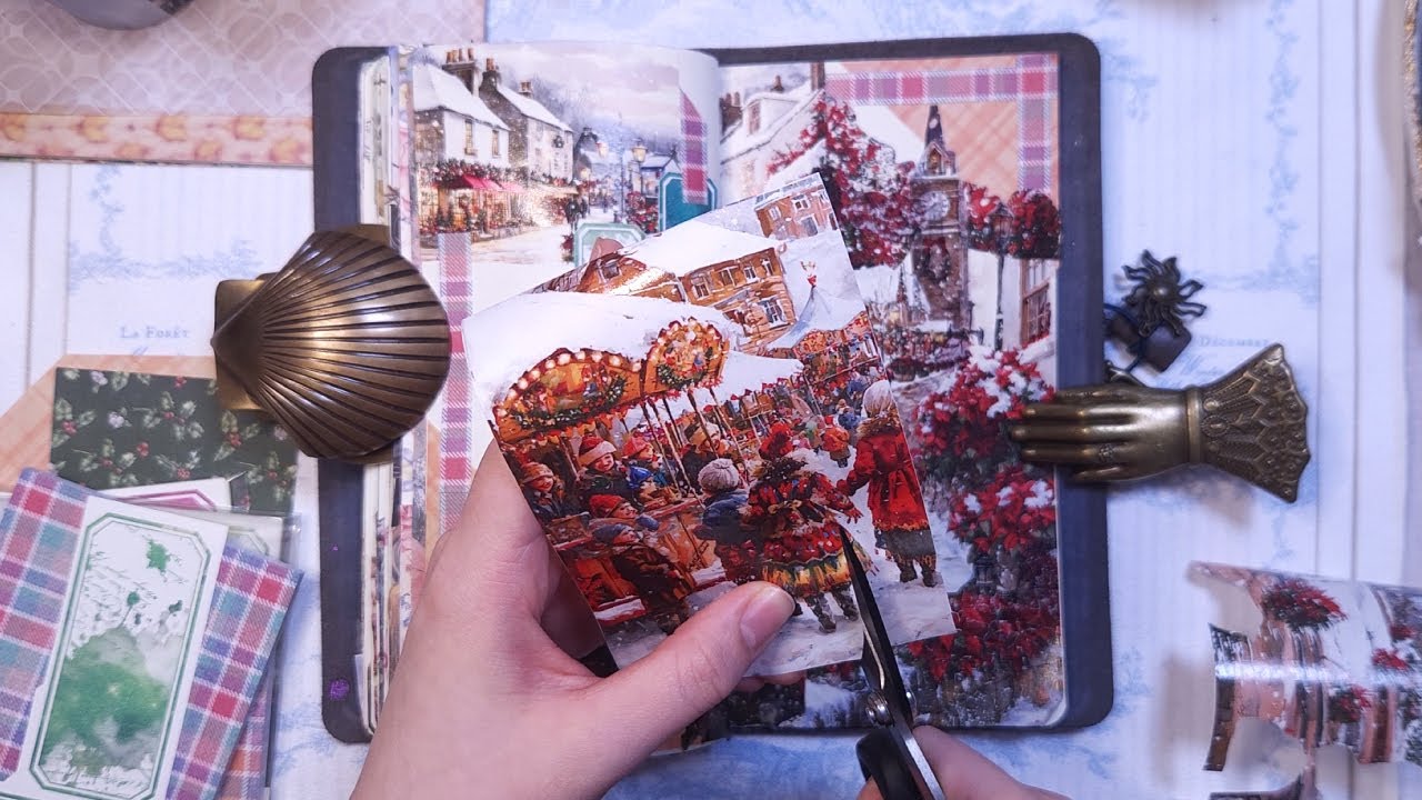 다꾸ASMR 겨울 크리스마스 다이어리 꾸미기🎄❄️ Journaling コラージュ Scrapbooking collage