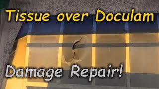Tisue over Doculam - Damage Repair - Vintage Model Plane Building