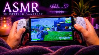 POV ASMR Gaming: Fortnite on PlayStation Portal. ASMR Mouth Sounds and Whispering Gameplay