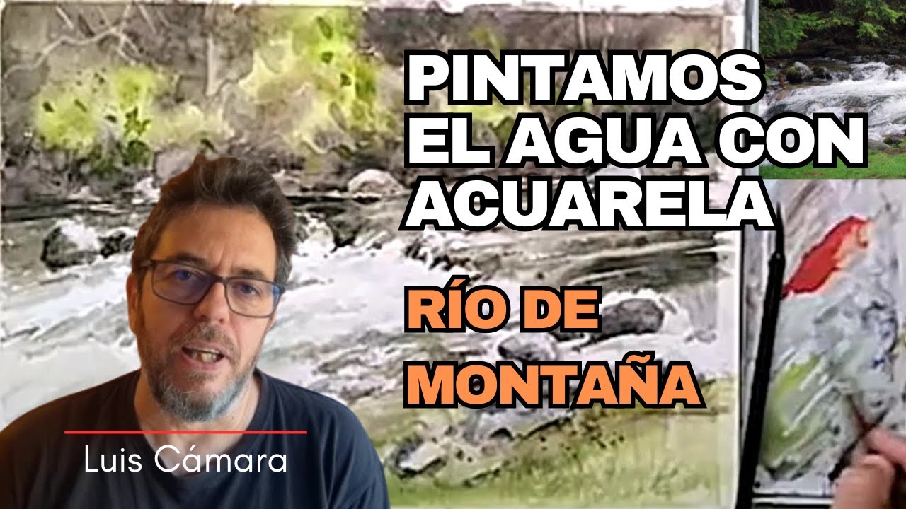 💧🌊 APRENDE A PINTAR CON ACUARELA EL AGUA EN MOVIMIENTO: RÍO DE MONTAÑA.