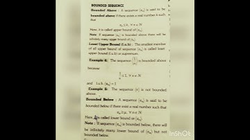 Bounded Sequence with example | bounded upper | bounded below | Least Upper Bound(l.u.b) | supremum