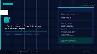 P2E10: IRR, XIRR & NPV in Excel — Mastering Return Calculations for Investment Analysis | ModeLoop