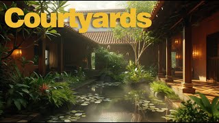 Courtyards:Nature's embrace: where architecture meets lush greenery. #CourtyardBliss 🌿✨