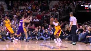 02 08 2009   Lakers vs  Cavaliers   Farmar Blocks Daniel Gibson