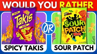 Would You Rather...? Spicy VS Sour JUNK FOOD Edition 🌶️🍋