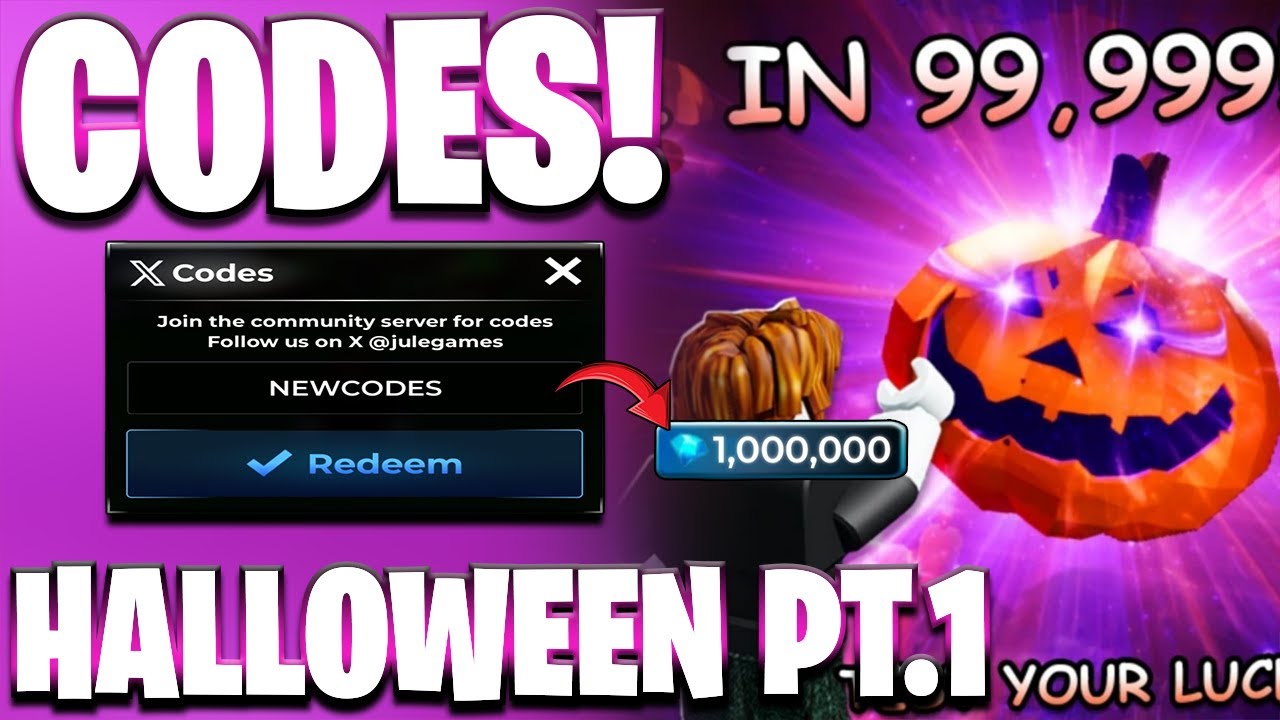 *NEW* ALL WORKING HALLOWEEN UPDATE PT.1 CODES FOR JULES RNG! ROBLOX ...
