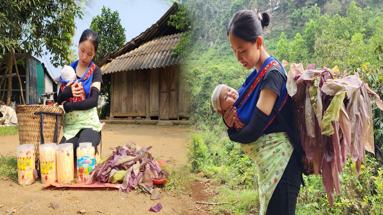 Picking wild vegetables to sell - 16 year old single mother buys dried ...