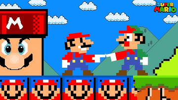 Super Mario Bros., but When Everything Mario Touches Turns into Mario...