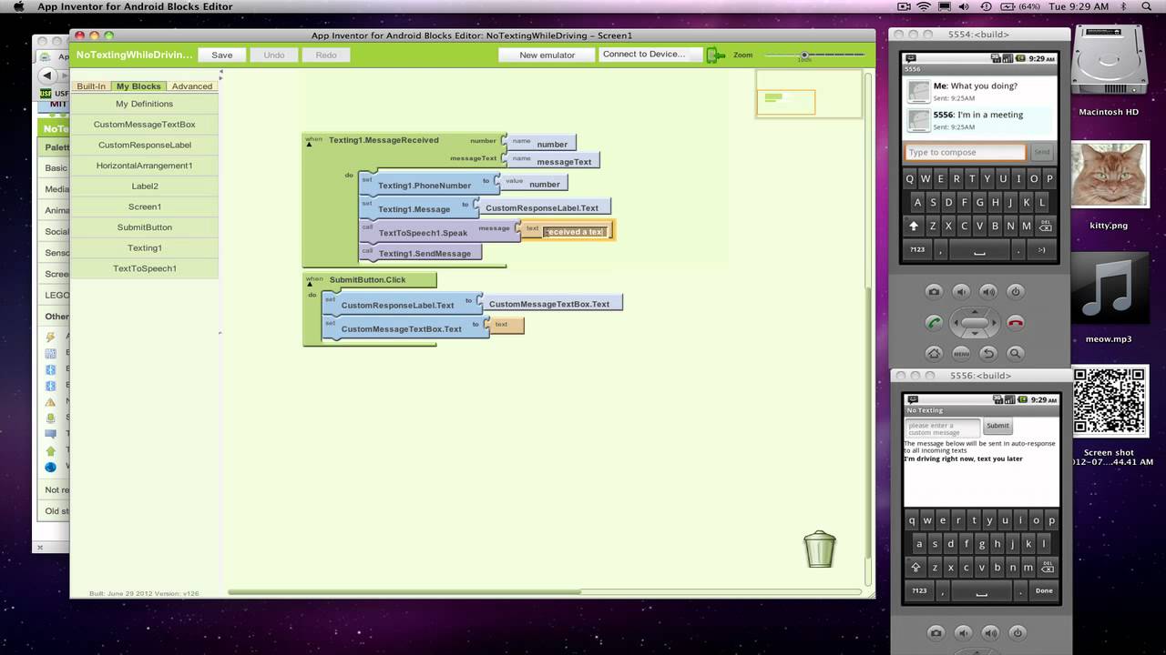 App Inventor: No Texting While Driving 3