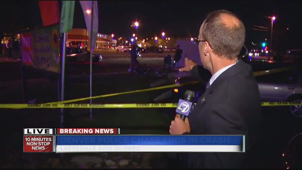 Denver police pursuit ends in crash - YouTube