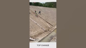 Leveling wet concrete of retaining wall #Tools #work #technology #asmr #short #viral