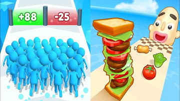 Count Master VS Sandwich Runner - Gameplay Walkthrough All Levels (Android, iOS) Part 1