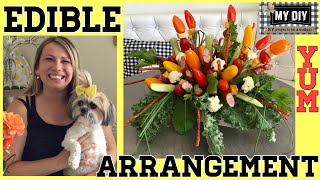 Edible Arrangement DIY | Vegetable & Sausage Man Bouquet| Centerpiece Idea | SO YUMMY!!