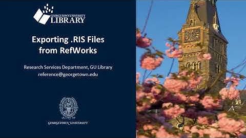 Exporting RIS files from RefWorks