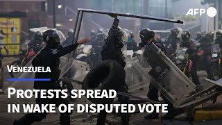 One dead in Venezuela as protests spread in wake of disputed vote | AFP