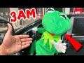 KERMIT THE FROG STOLE MY CAR AT 3AM!! *HE CRASHED*