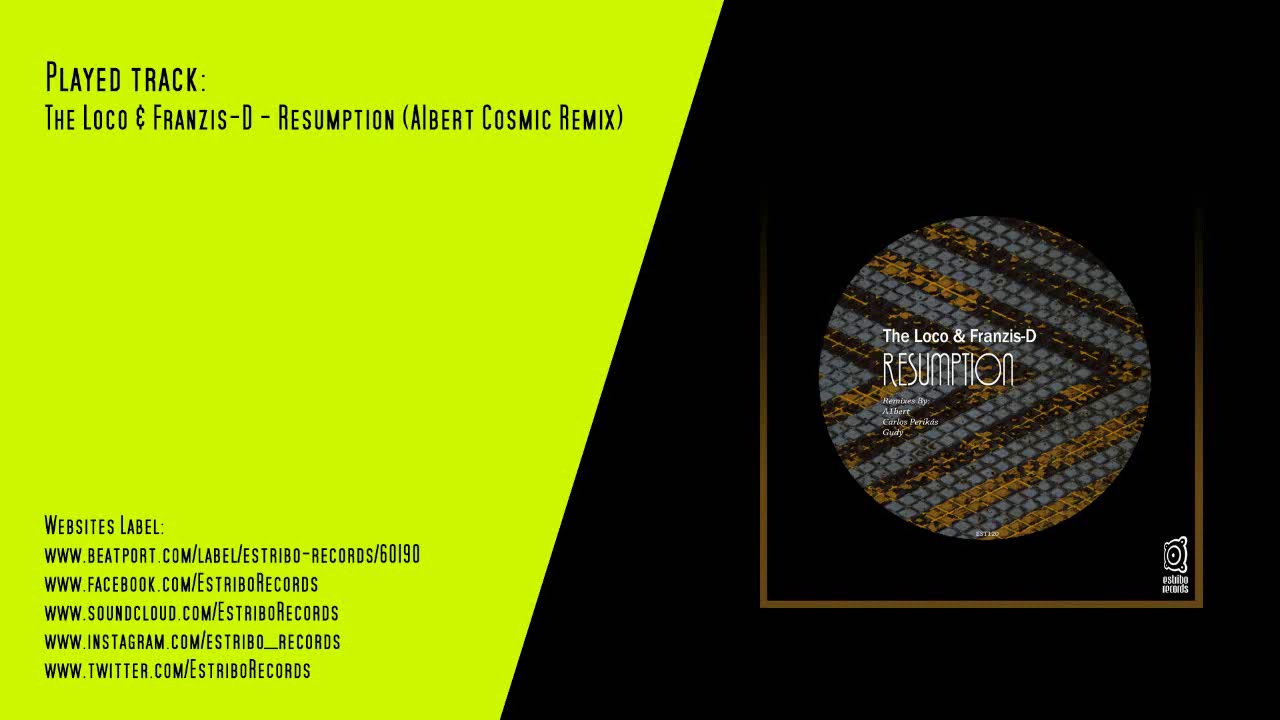 在 YouTube 上觀看「The Loco & Franzis-D - Resumption (A1bert Cosmic Remix)」