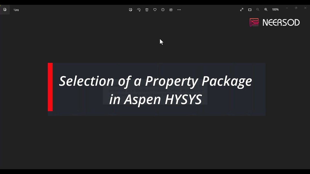 Selection Of A Property Package In Aspen HYSYS YouTube selection-of-a-property-package-in-aspen-hysys-youtube