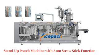 Perfect Juice Packaging Solution – Stand-Up Pouch Packing Machine with Auto Straw Stick Function