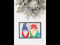 Gnome Painting Dwarf Original Art Gnome Artwork Winter Gift Artwork Acrylic Nursery Decor Christmas